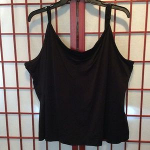 Solid black camisole with adjustable straps